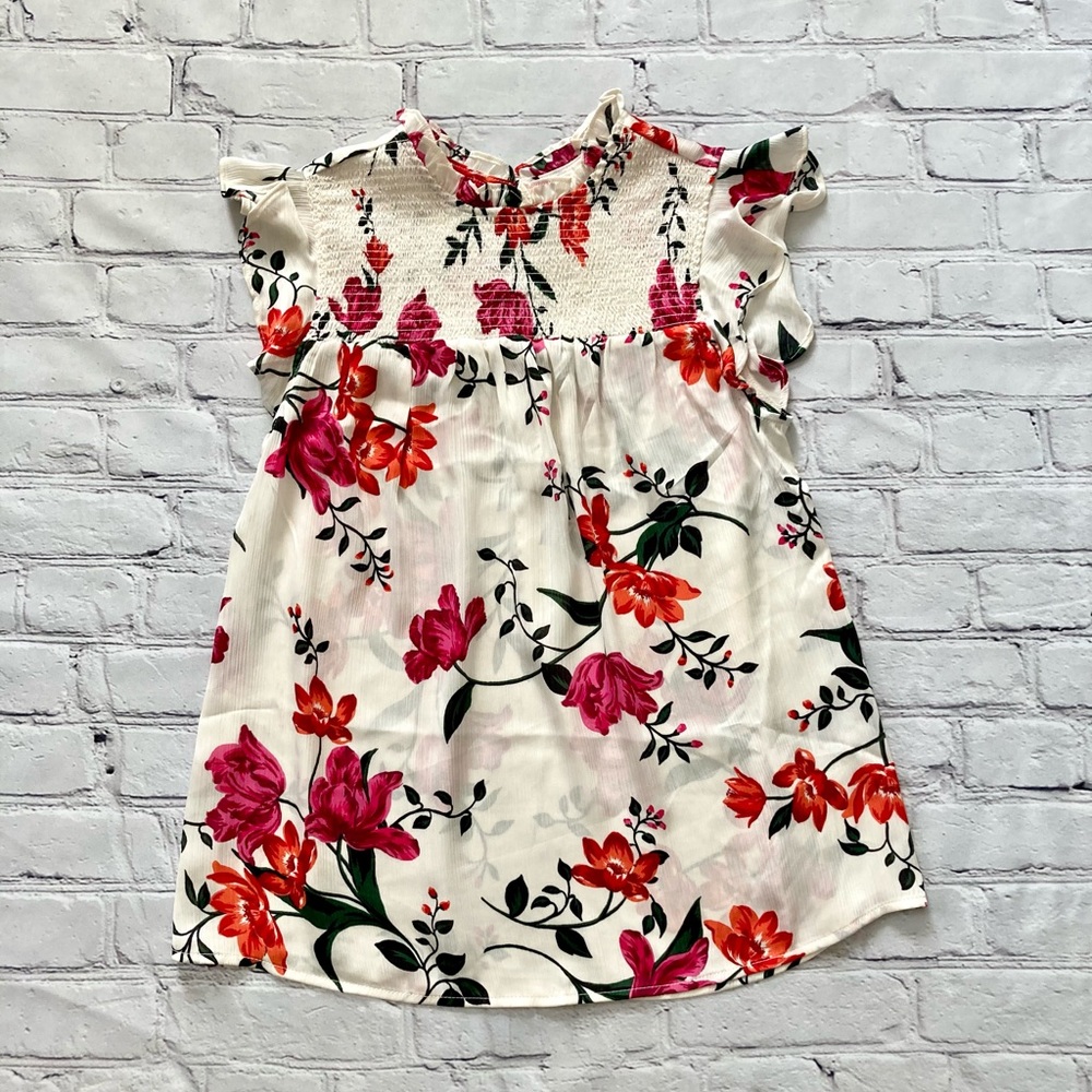 Old Navy Floral Flutter Sleeve Tank Top